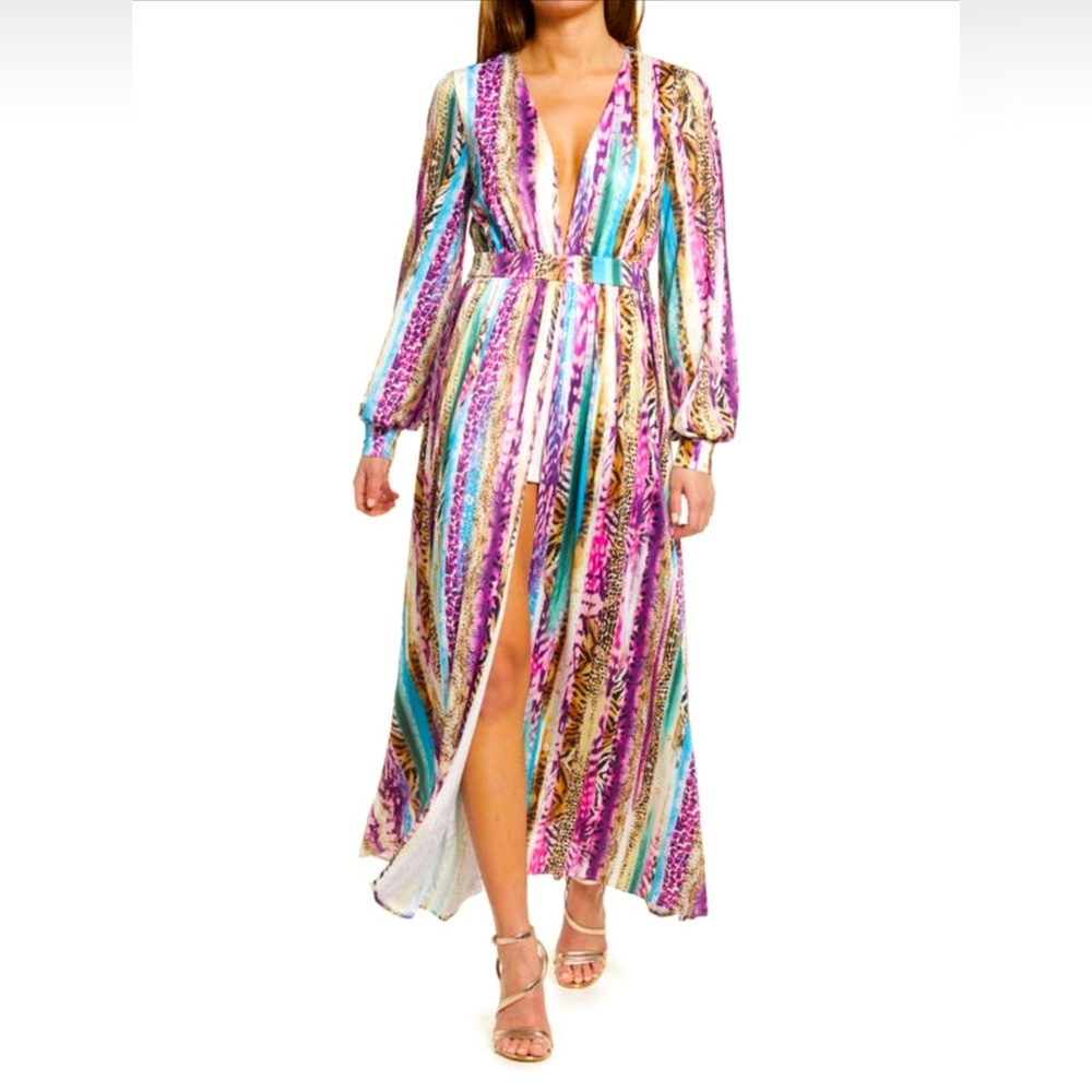 Bebe - Long Sleeve Maxi Romper